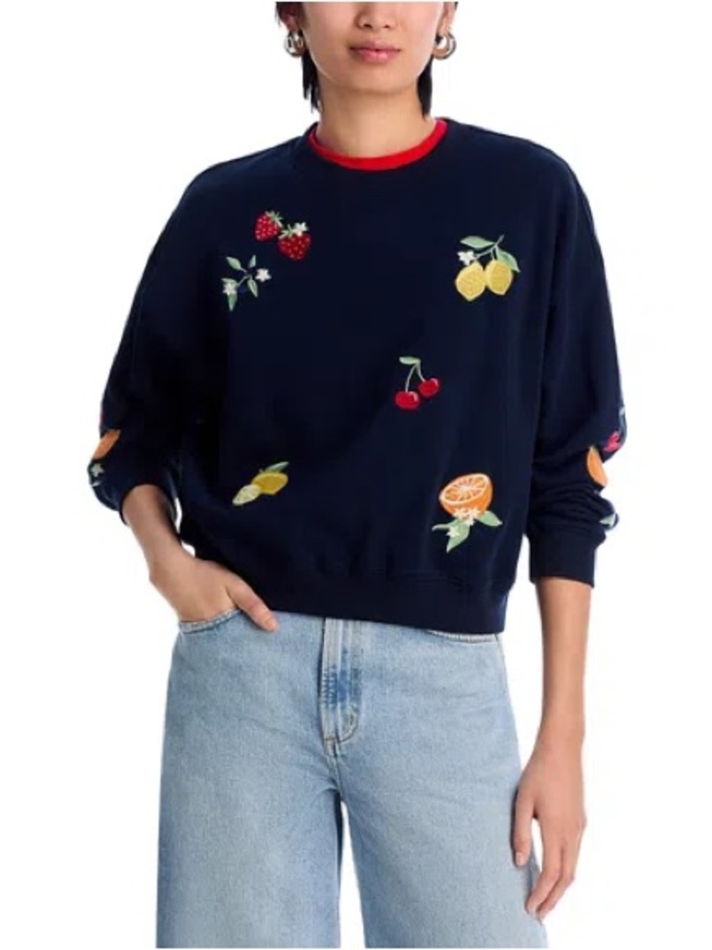 Bloomingdale’s AQUA Embroidered Sweatshirt - Exclusive In Navy L